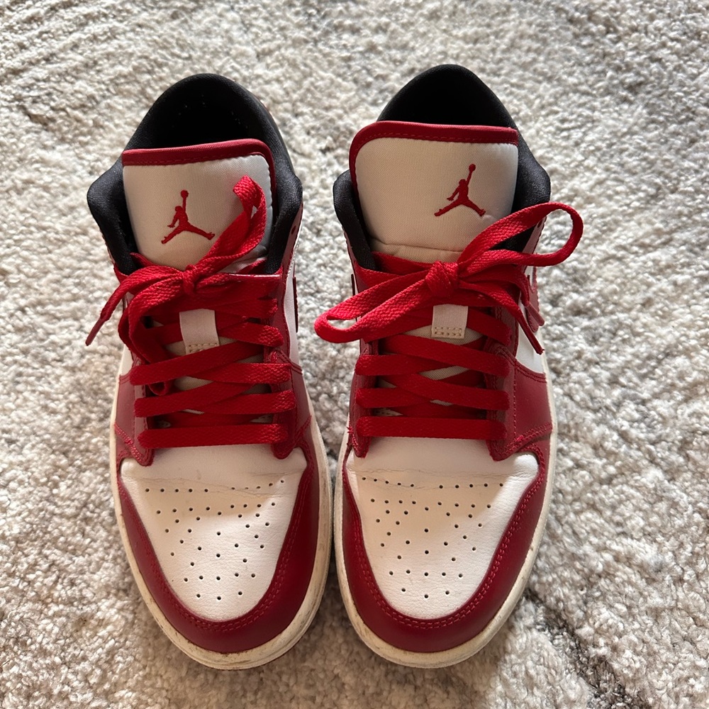 Air Jordan Red and White Sneaker